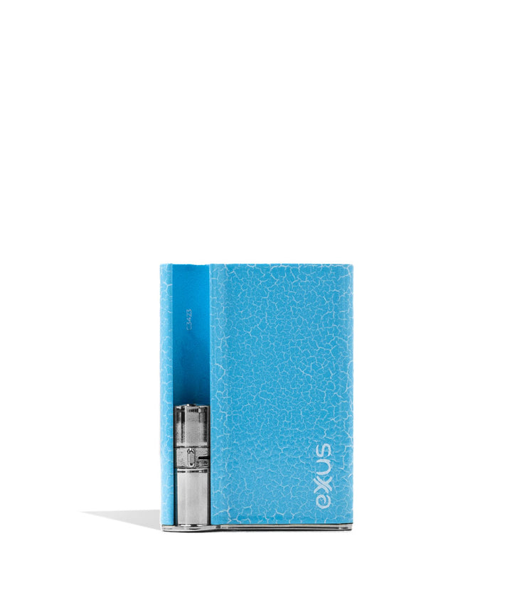 Blue White Crackle Exxus Palm Pro Cartridge Vaporizer Front View on White Background