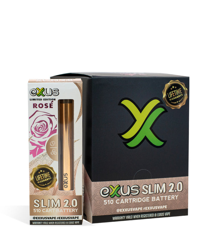 Rose Exxus Vape Slim 2.0 Cartridge Vaporizer 12pk on white background