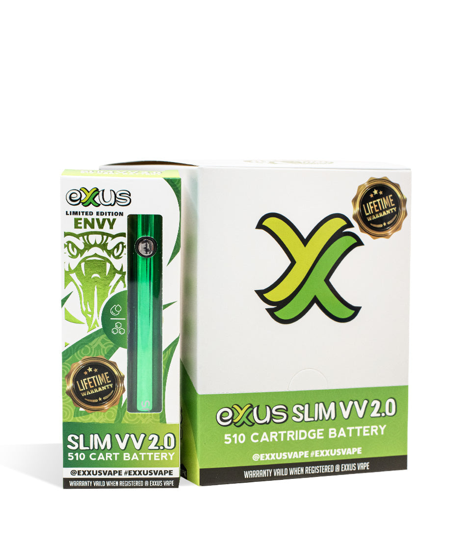 Envy Exxus Vape Slim VV 2.0 Cartridge Vaporizer 12pk on white background