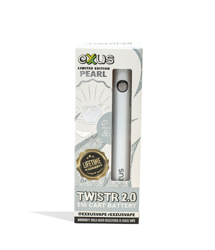 Pearl Exxus Vape Twistr 2.0 Cartridge Vaporizer Packaging Front View on White Background