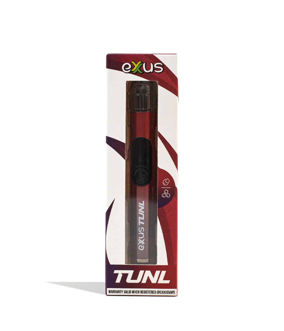 Crimson Exxus Vape TUNL Cartridge Vaporizer 12pk Packaging Front View on White Background