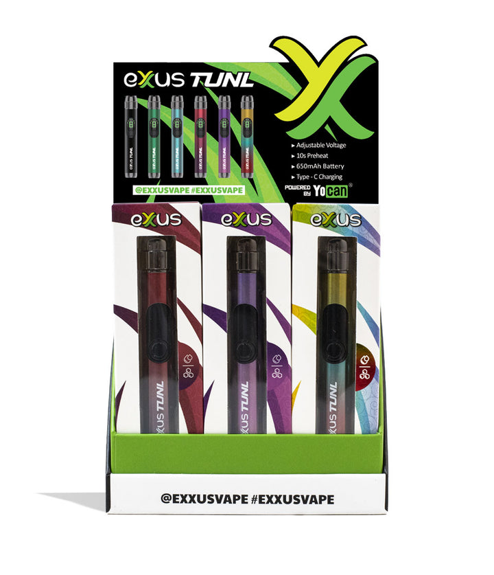 Exxus Vape TUNL Cartridge Vaporizer 12pk Open View with insert card on White Background