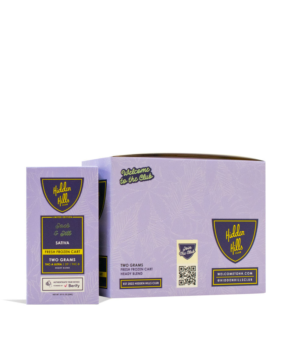 Hidden Hills Fresh Frozen Cart 2g Heady Blend Cartridge 5pk Jack and Jill on white background