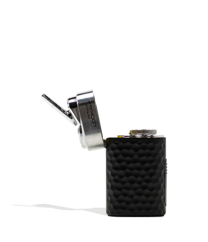 Black Lookah Python Wax Vaporizer Open View on White Background