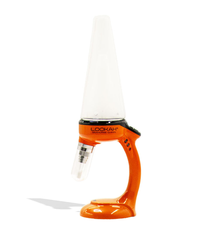 Orange Lookah Seahorse Queen Electric Nectar Collector Front view on White Background