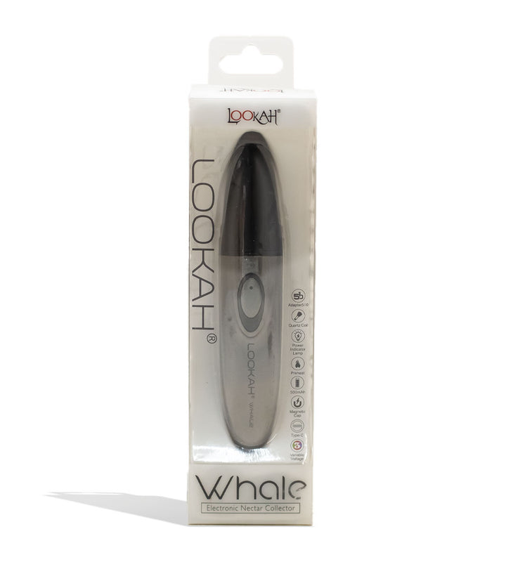 Grey Lookah Whale Electronic Nectar Collector Packaging Front View on White Background