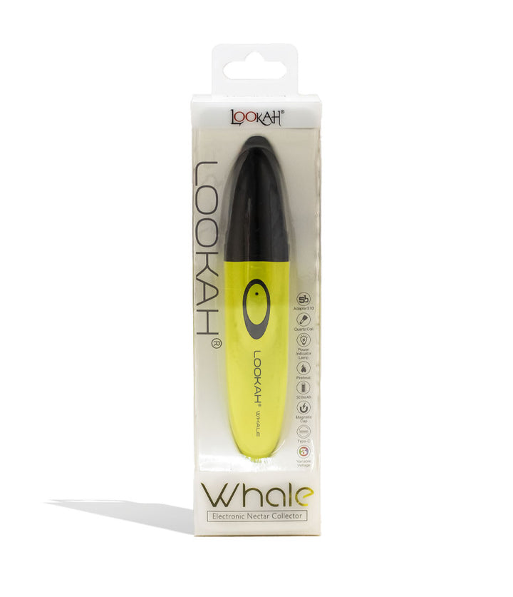 Neon Green Lookah Whale Electronic Nectar Collector Packaging Front View on White Background