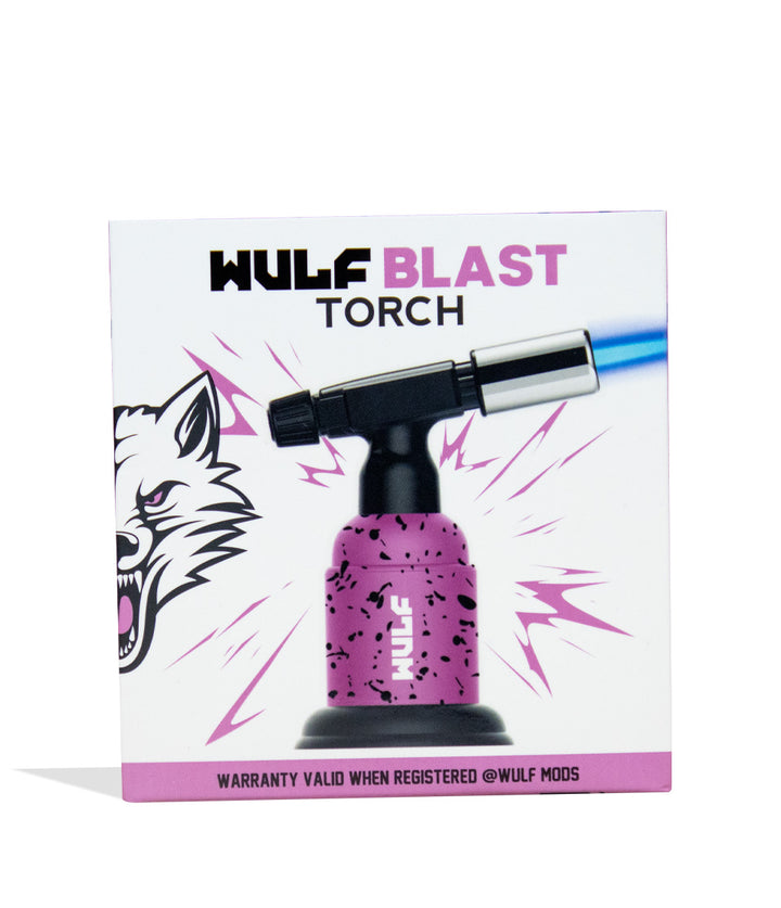 Pink Black Spatter Wulf Mods Blast Butane Torch packaging on white background