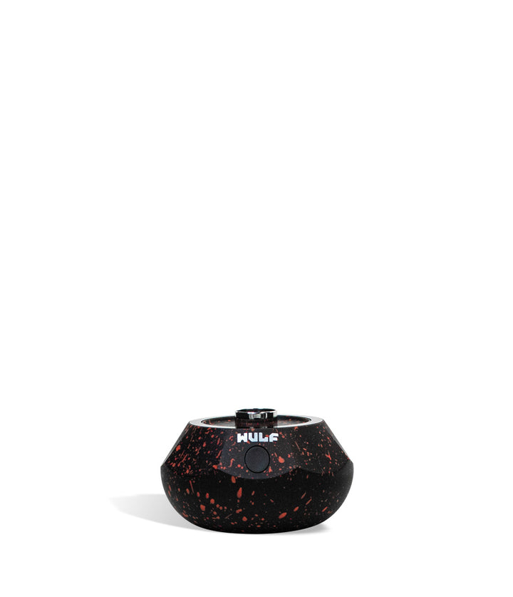 Black and Red Spatter Wulf Mods Fang 2-in-1 Vaporizer battery front view on white background