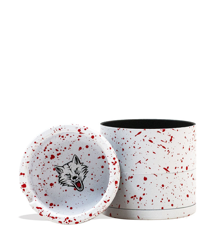 White Red Spatter Wulf Mods 4pc 65mm Bevel Grinder 6pk Single Front View on White Background