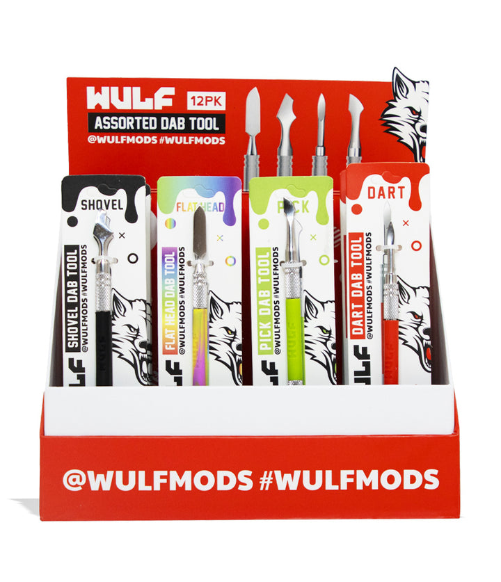 Wulf Mods Assorted Dab Tool 12pk Front View on White Background