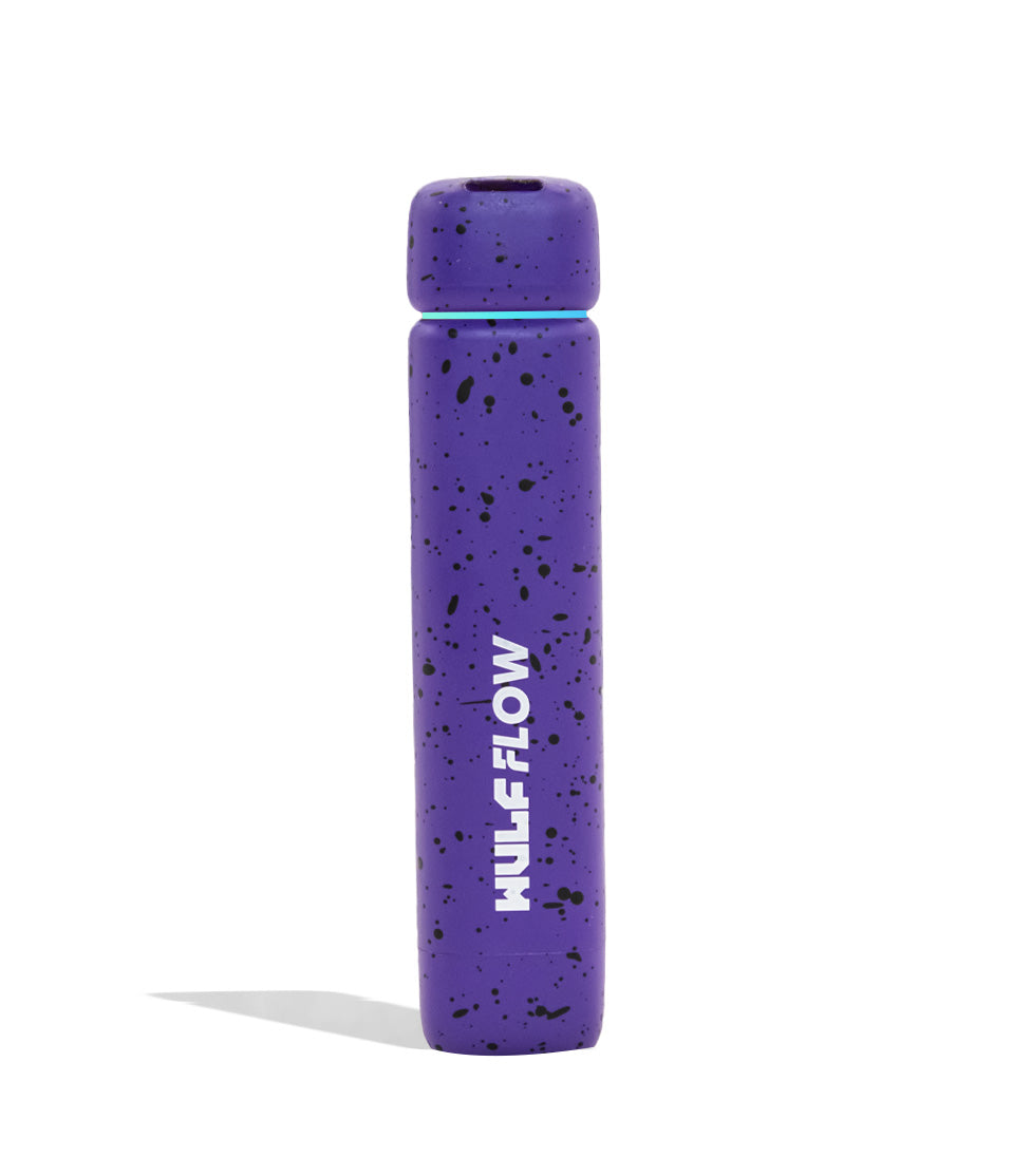 Purple Black Spatter Wulf Mods Flow Auto Flow 510 Voltage Battery 10pk Front View on White Background