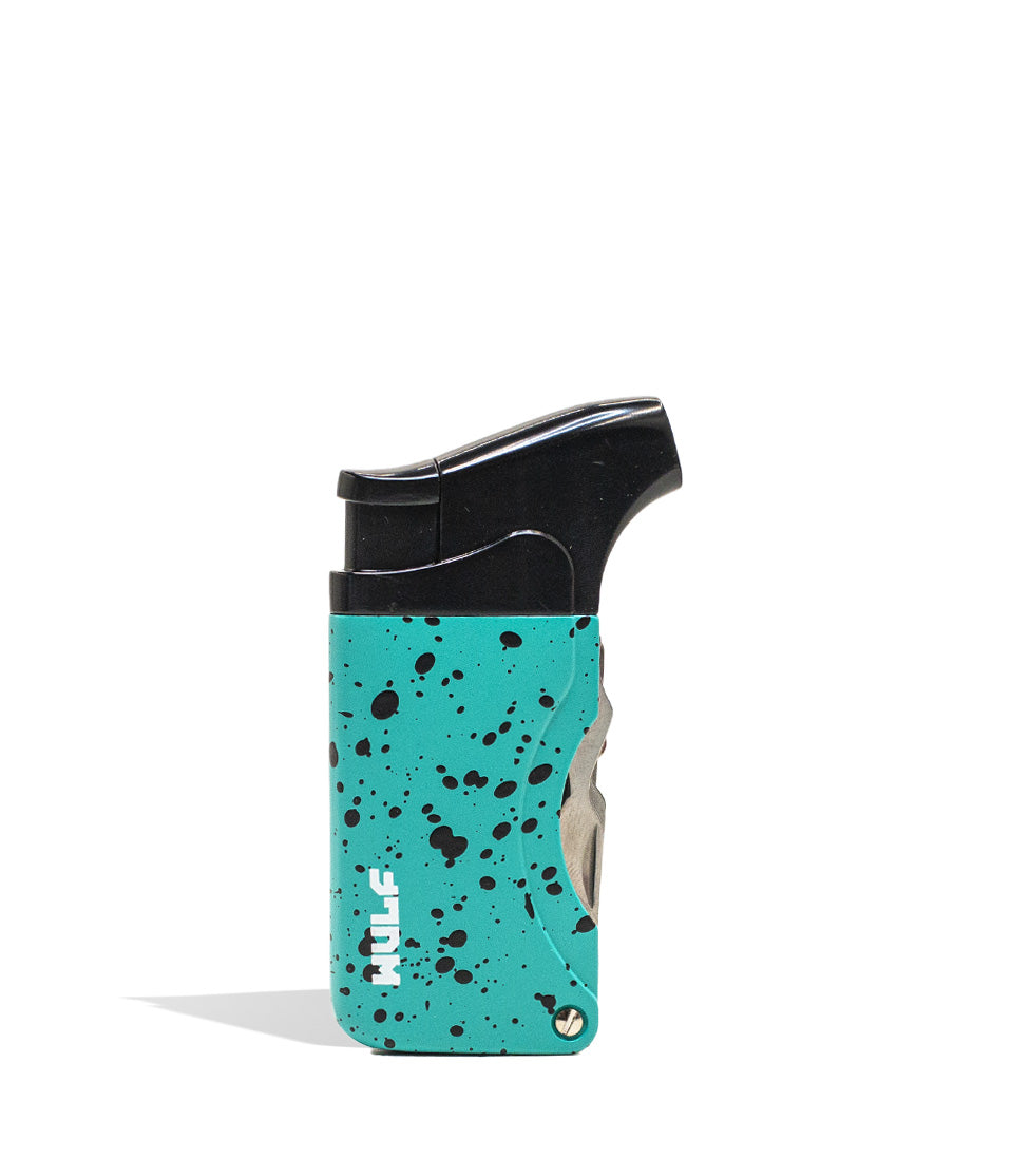 Teal Black Spatter Wulf Mods Omni Dab Tool Torch 9pk Front View on White Background