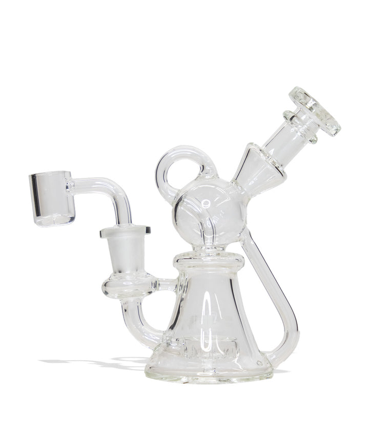 Clear Wulf Mods Revo 14mm Dab Rig with Quartz Banger Front View on White Background