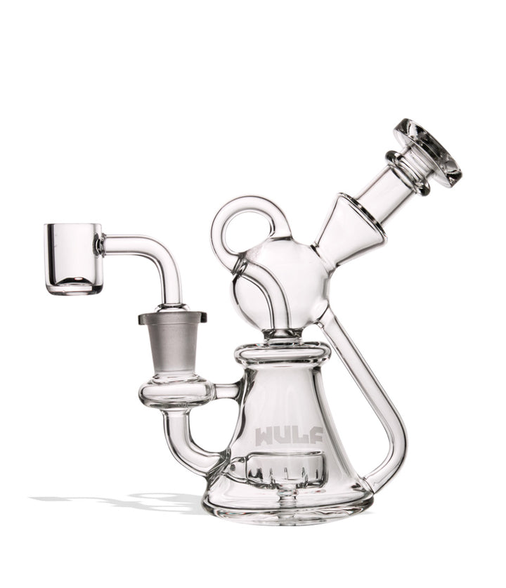 Clear Wulf Mods Revo 14mm Dab Rig with Quartz Banger Front View on White Background