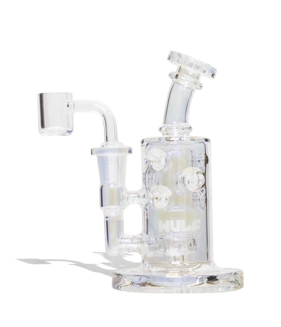 Full Color Wulf Mods Torq 14mm Dab Rig with Quartz Banger Front View on White Background