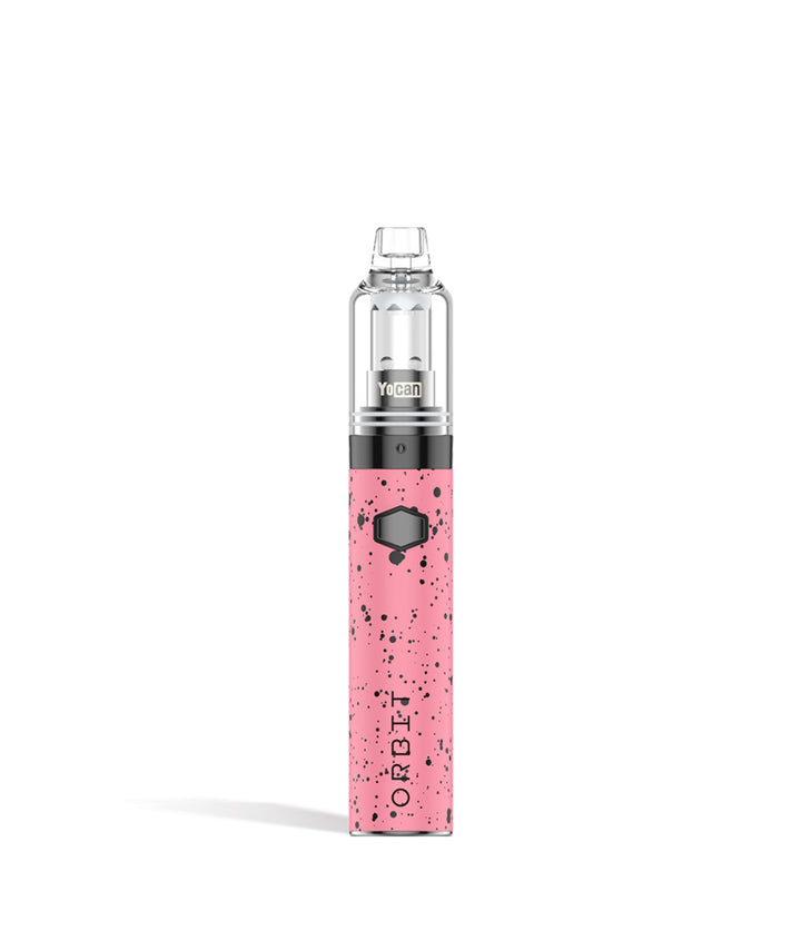 Pink Black Spatter front view Wulf Mods Orbit Concentrate Vaporizer on white studio background