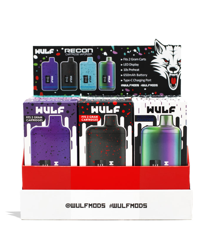 Wulf Mods Recon Cartridge Vaporizer 9pk with Insert Card Front View on White Background