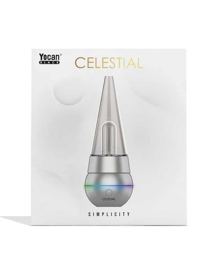 Silver Yocan Black Celestial E-Rig Packaging  Front View on White Background