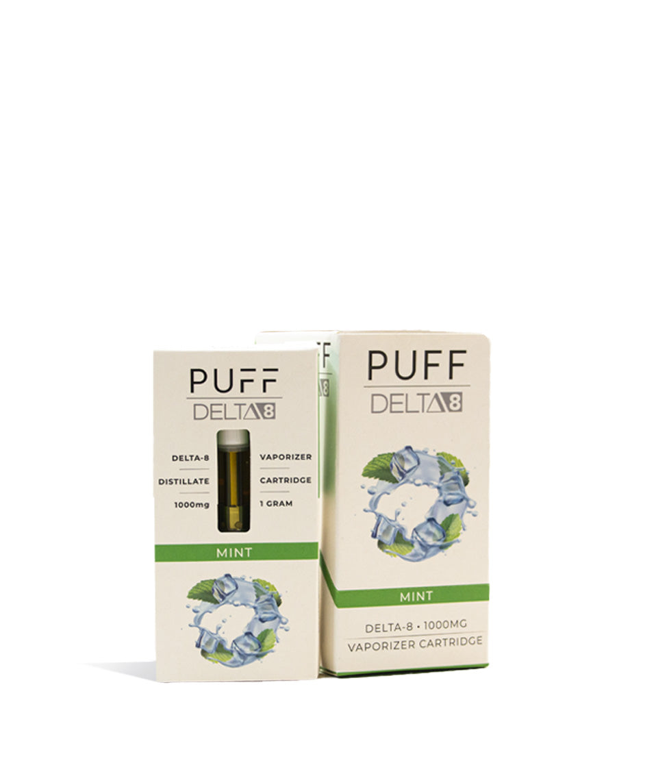 Mint Puff D8 1000mg CBD Cartridge 5pk on white background