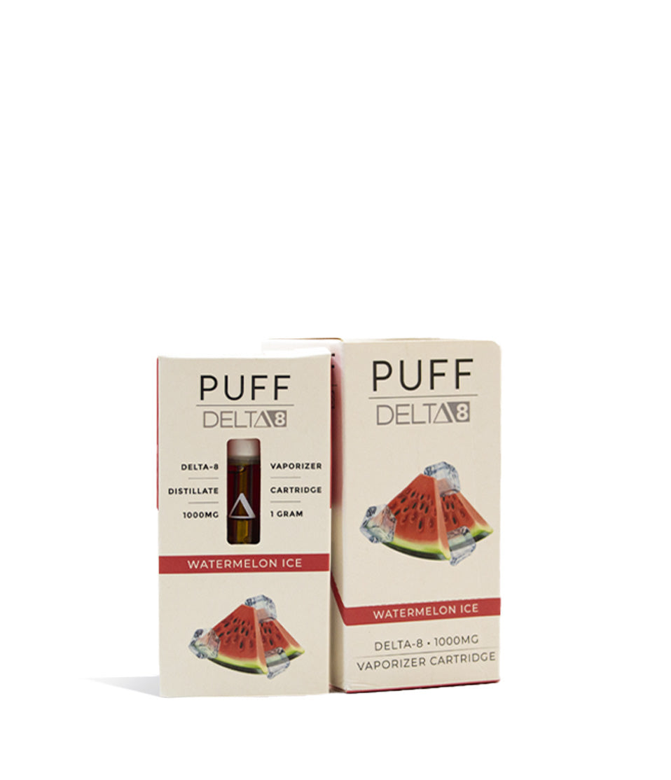 Watermelon Ice Puff D8 1000mg CBD Cartridge 5pk on white background