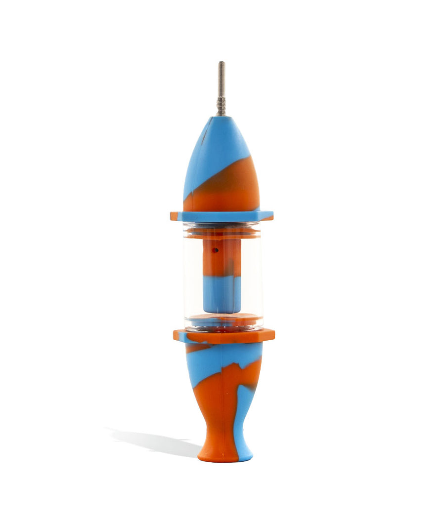 Blue/Orange 8 inch Silicone Nectar Collector Set on white background