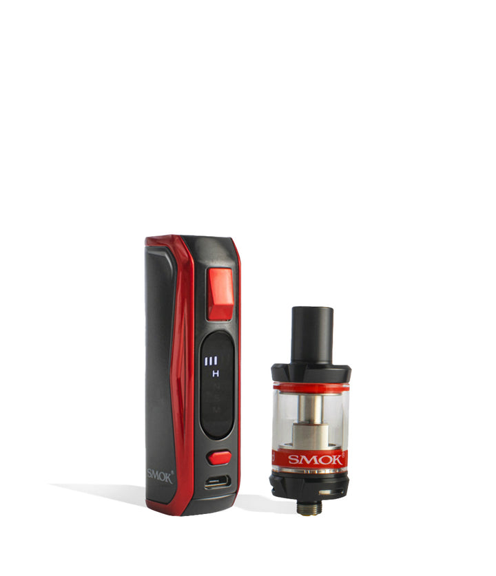 Black Red With Tank off SMOK PRIV N19 30w Starter Kit on white studio background