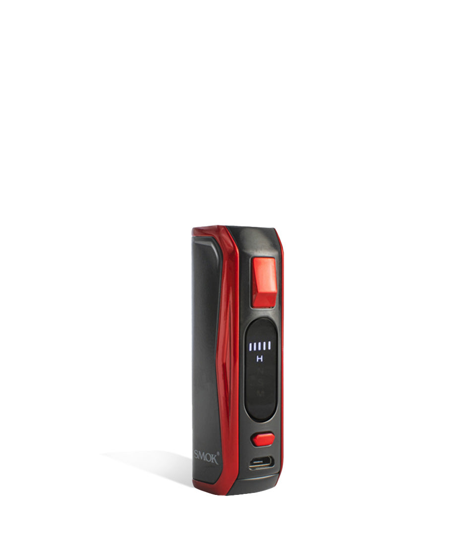 Black Red Side view no tank SMOK PRIV N19 30w Starter Kit on white studio background