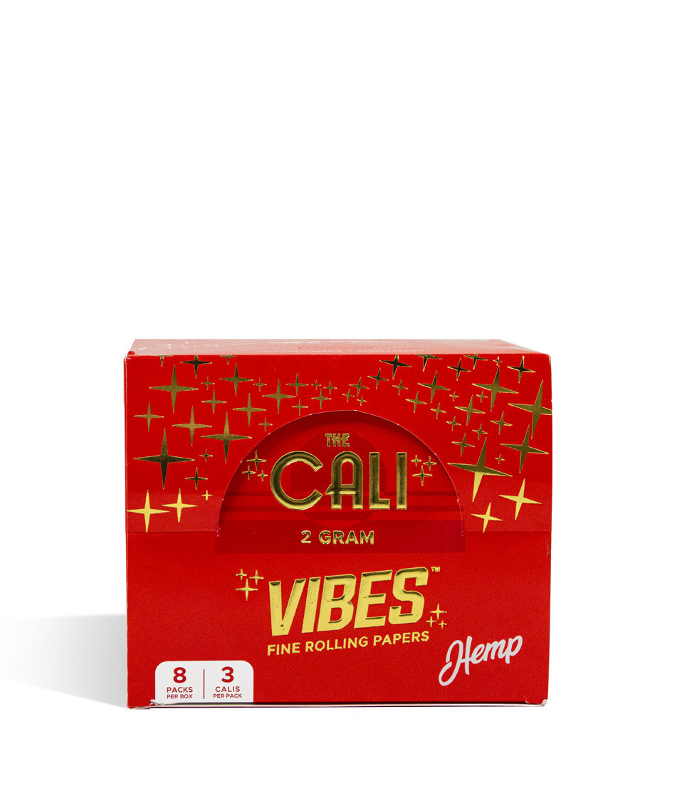 Hemp 2 Gram Vibes The Cali Pre Rolled Cone Display 8 3pks per Display on white studio background