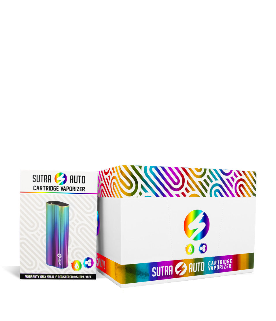 Full Color w/single pack Sutra Vape Auto Cartridge Vaporizer 12pk on white background