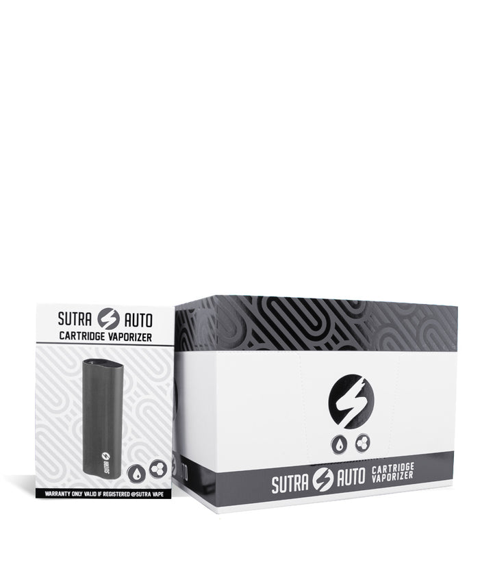 Gunmetal w/single pack Sutra Vape Auto Cartridge Vaporizer 12pk on white background