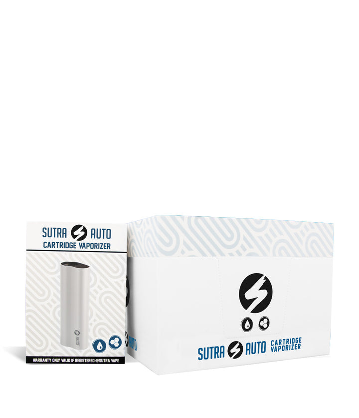 White w/single pack Sutra Vape Auto Cartridge Vaporizer 12pk on white background