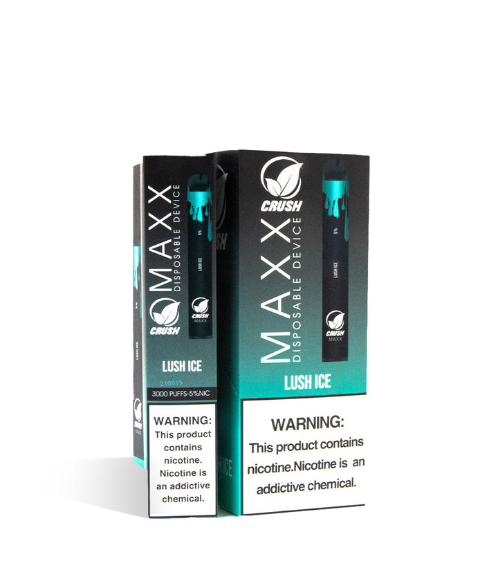 Lush Ice Crush MAXX Disposable Device 10pk on white studio background