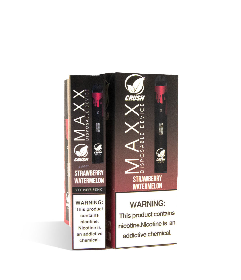 Strawberry Watermelon Crush MAXX Disposable Device 10pk on white studio background