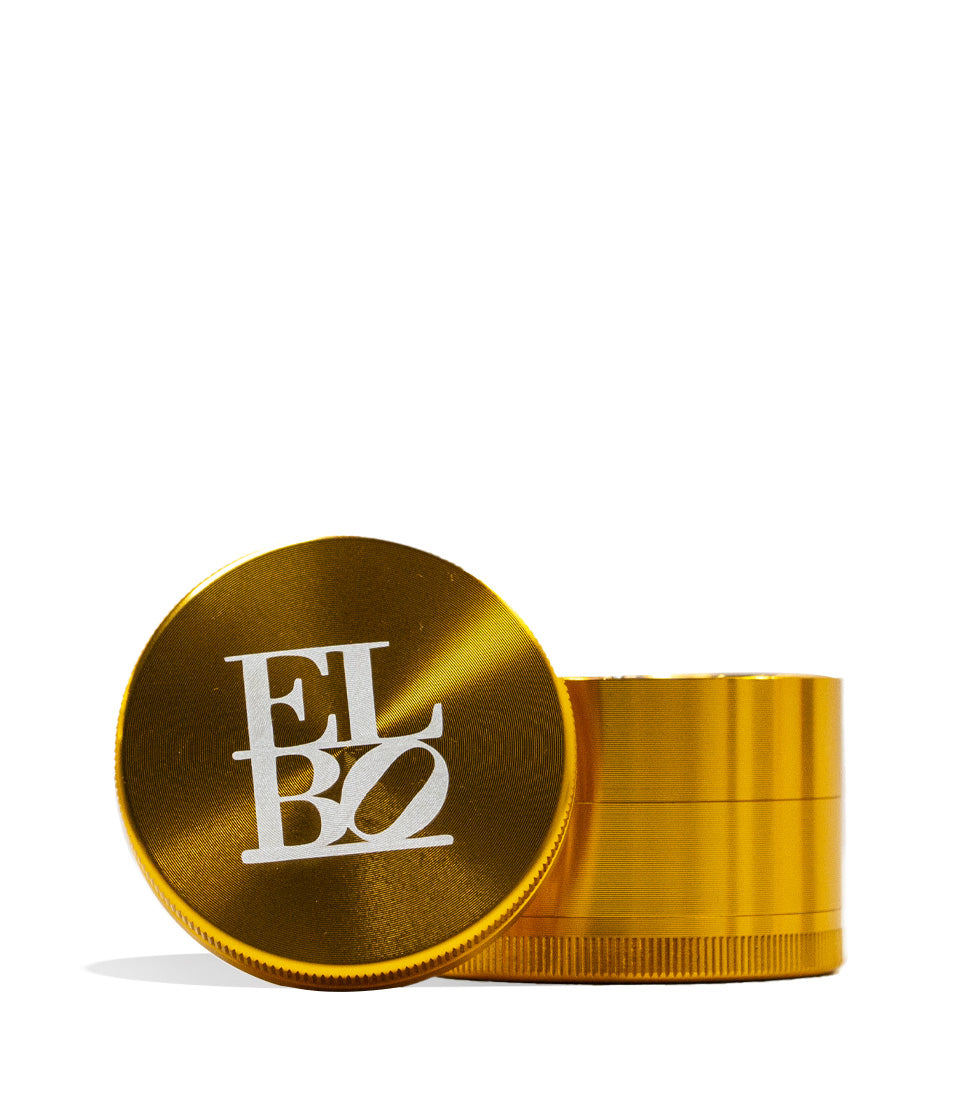 Elbo Glass 55mm Grinder Gold  front view on white background