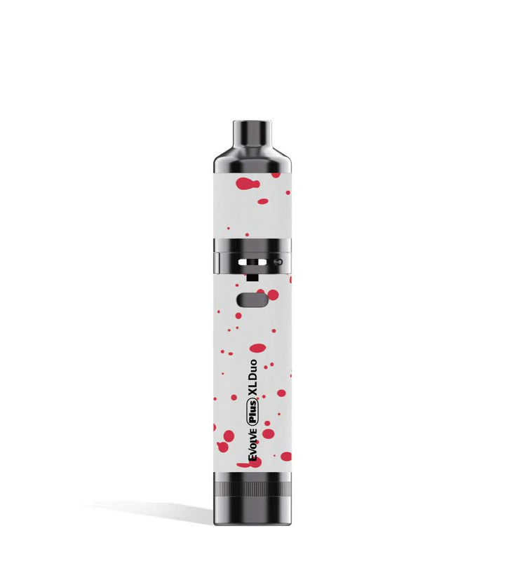 White Red Spatter Wax Pen Wulf Mods Evolve Plus XL Duo 2-in-1 Kit on white studio background