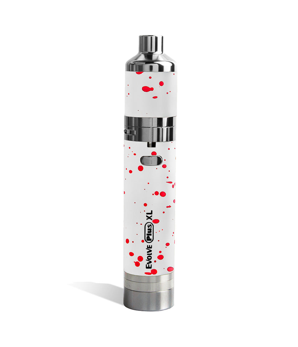 White Red Spatter Wulf Mods Evolve Plus XL Concentrate Vaporizer on white background