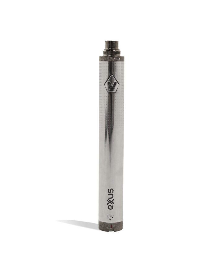 Silver front view Exxus Vape 1600 Cartridge Vaporizer on white background