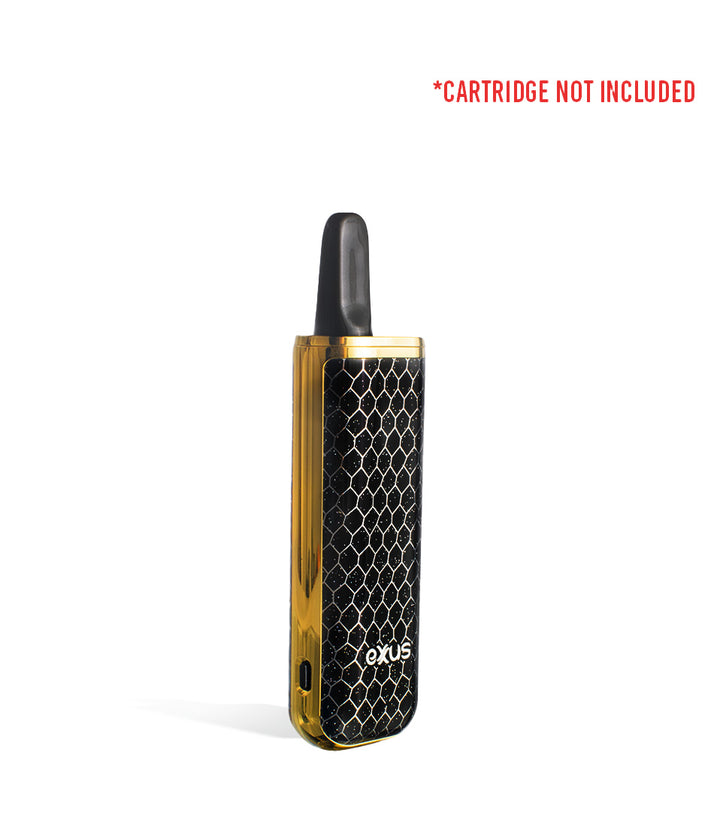 Black Gold Cobra side view with cartridge Exxus Vape MiNovo Cartridge Vaporizer on white studio background