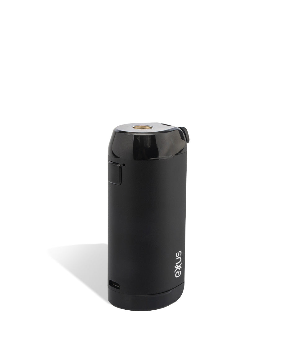 Black device above Exxus Vape VRS 3 in 1 Vaporizer on white background