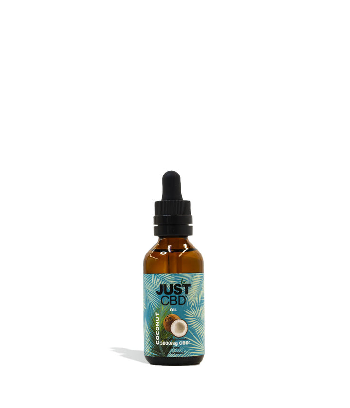 3000mg Bottle Just CBD Coconut Oil Tincture on white studio background