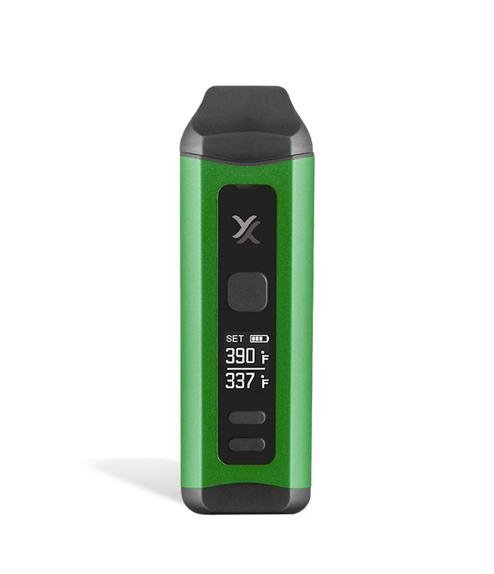 Green Front View  Exxus Vape Mini Plus Vaporizer on white background