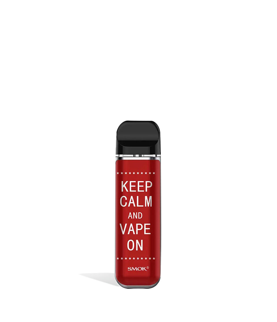 Keep Calm Vape On front view SMOK NOVO 2 Ultra Portable Pod System Vaporizer on white studio background