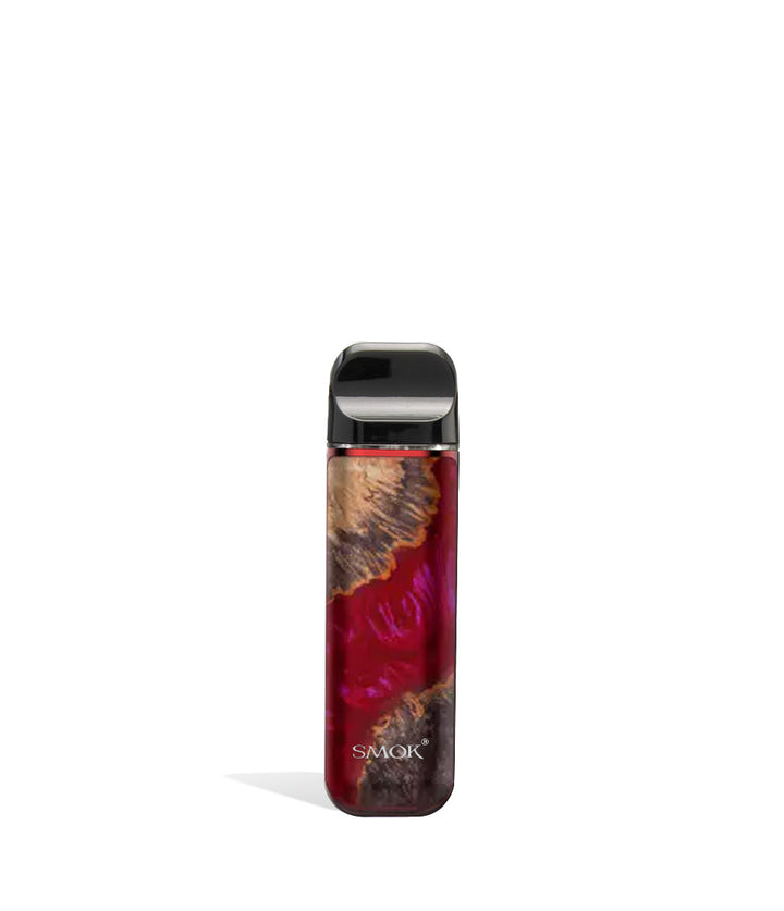 Red Stabilizing Wood front view SMOK NOVO 2 Ultra Portable Pod System Vaporizer on white studio background