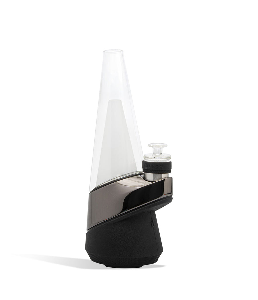 Side view Puffco Peak Desktop Dab Rig on white studio background