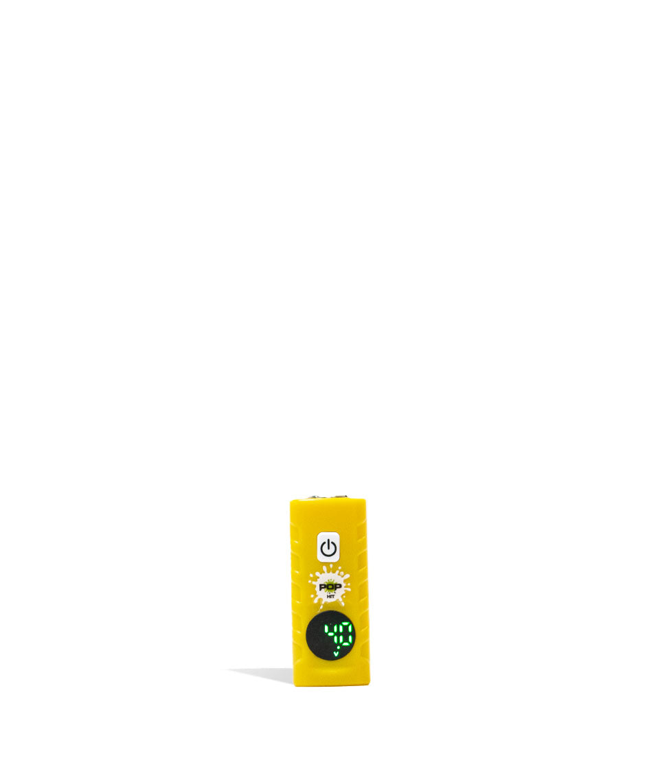 Yellow POP Hit Gear 500mah VV Cartridge Vaporizer 12pk Front View on White Background