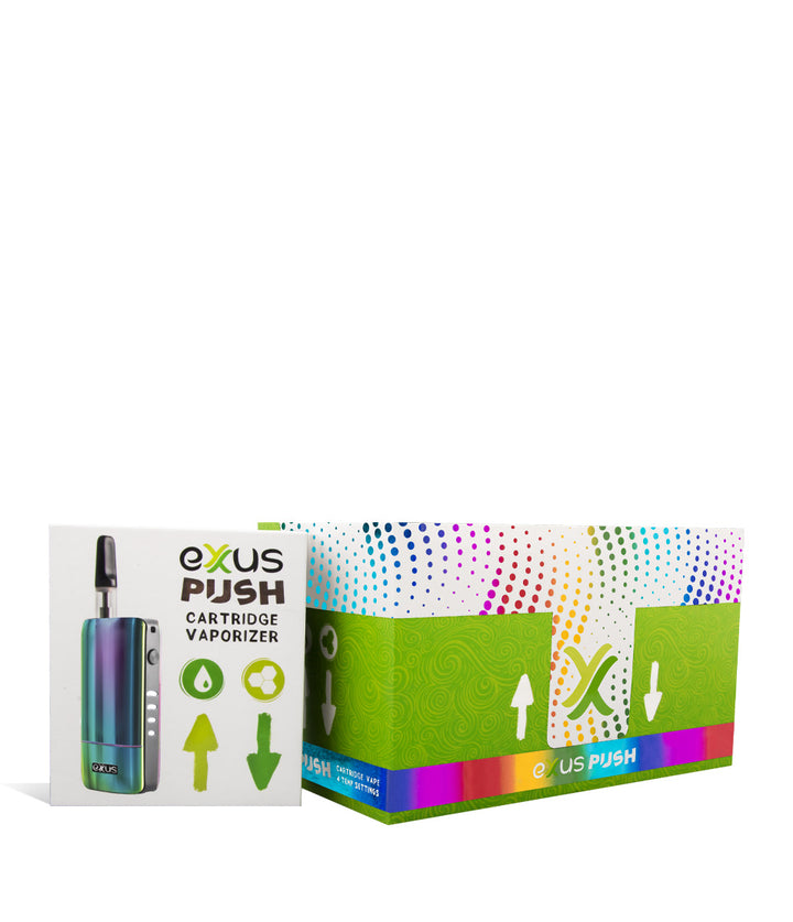 full color w/single pack Exxus Vape Push Cartridge Vaporizer 12pk on white background