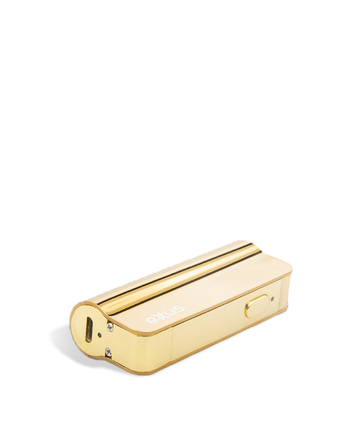 Gold Tech Bottom view Exxus Vape Snap VV Mini Cartridge Vaporizer on white studio background