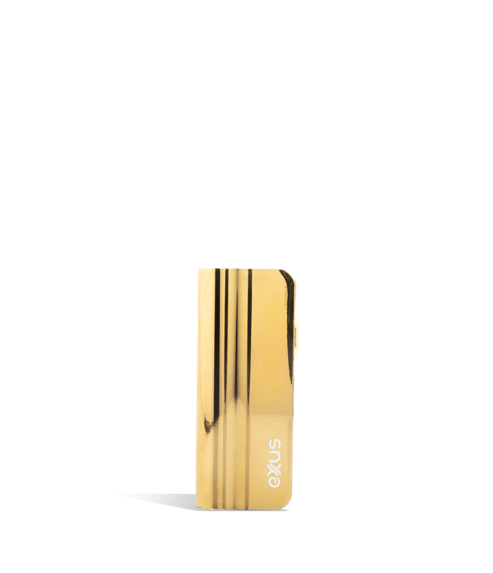 Gold Tech front view Exxus Vape Snap VV Mini Cartridge Vaporizer on white studio background