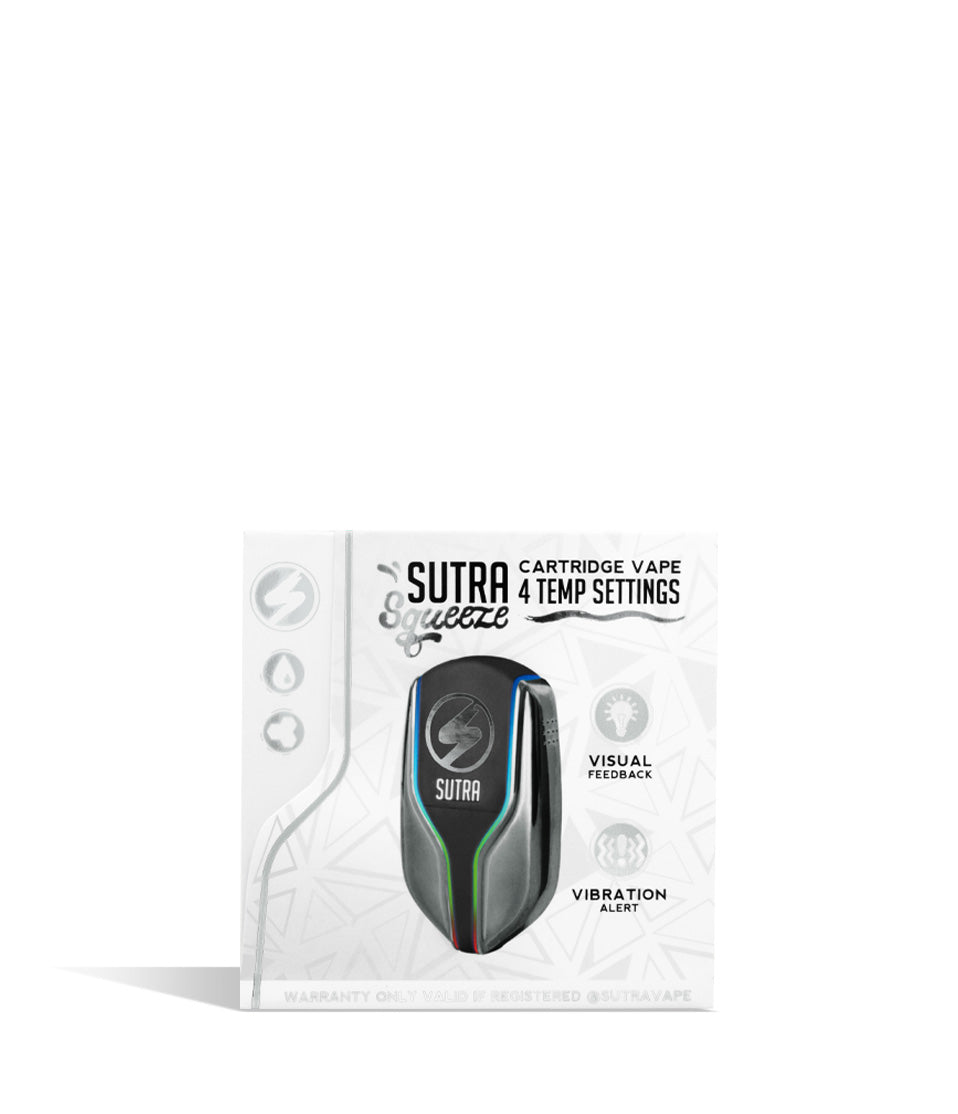 Silver Sutra Vape Squeeze Cartridge Vaporizer on white studio background